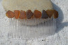 Amber Brown Sea Glass Hair Comb