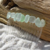 Aqua Sea Glass Hair Comb