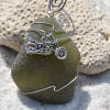 Surf Tumbled Sea Glass Motorcycle Ornament - Choose Your Color Sea Glass Frosted, Green, and Brown - Made to Order