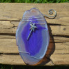 Agate Slice Ornament with Silver Magic Wand Charm - Choose Your Agate Slice Color - Made to Order