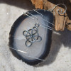 Agate Slice Ornament with Silver Celtic Cross Charm - Choose Your Agate Slice Color- Made to Order