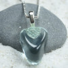 Tumbled  Aqua Obsidian Stone Necklace 