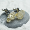 Custom Citrine Stone Cufflinks Handmade - 1 Set