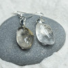 Custom Tumbled Crystal Quartz Stone Dangling Earrings - 1 Set