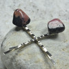 Rhodonite Stone Hair Pins (Quantity of 2)