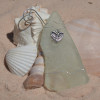 Surf Tumbled Sea Glass Heart Angel Wings Ornament - Choose Your Color Sea Glass Frosted,  Green, and Brown - Made to Order