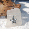 Starfish on a Surf Tumbled Sea Glass Ornament - Choose Your Color Sea Glass Frosted, Green, and Brown - Made to Order