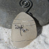 Dragonfly on a  Surf Tumbled Sea Glass Ornament - Choose Your Color Sea Glass Frosted, Green, and Brown - Made to Order