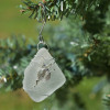 Surf Tumbled Sea Glass Knitting Needles Ornament - Choose Your Color Sea Glass Frosted, Green, and Brown - Made to Order