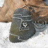 I Love Dogs on a Surf Tumbled Sea Glass Ornament - Choose Your Color Sea Glass Frosted, Green, and Brown - Made to Order.