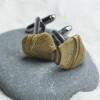 Custom Picture Jasper Stone Cufflinks Handmade - 1 Set