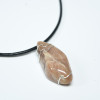 Custom Tumbled Peach Moonstone Wire Wrapped Necklace - Choose Sterling Silver Chain or Leather Cord - Quantity of 1