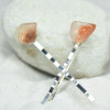Red Quartz Stone Hair Pins (Quantity of 2)