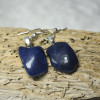 Custom Tumbled Dumortierite Dangling Earrings - 1 Set