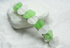 Genuine Surf Tumbled Frosted White and Green Sea Glass French Barrette Hair Clip 4" or 100 mm Length - Quantity of 1