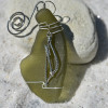 Bow and Arrow on a Surf Tumbled Sea Glass Ornament - Choose Your Color Sea Glass Frosted, Green, and Brown - Made to order