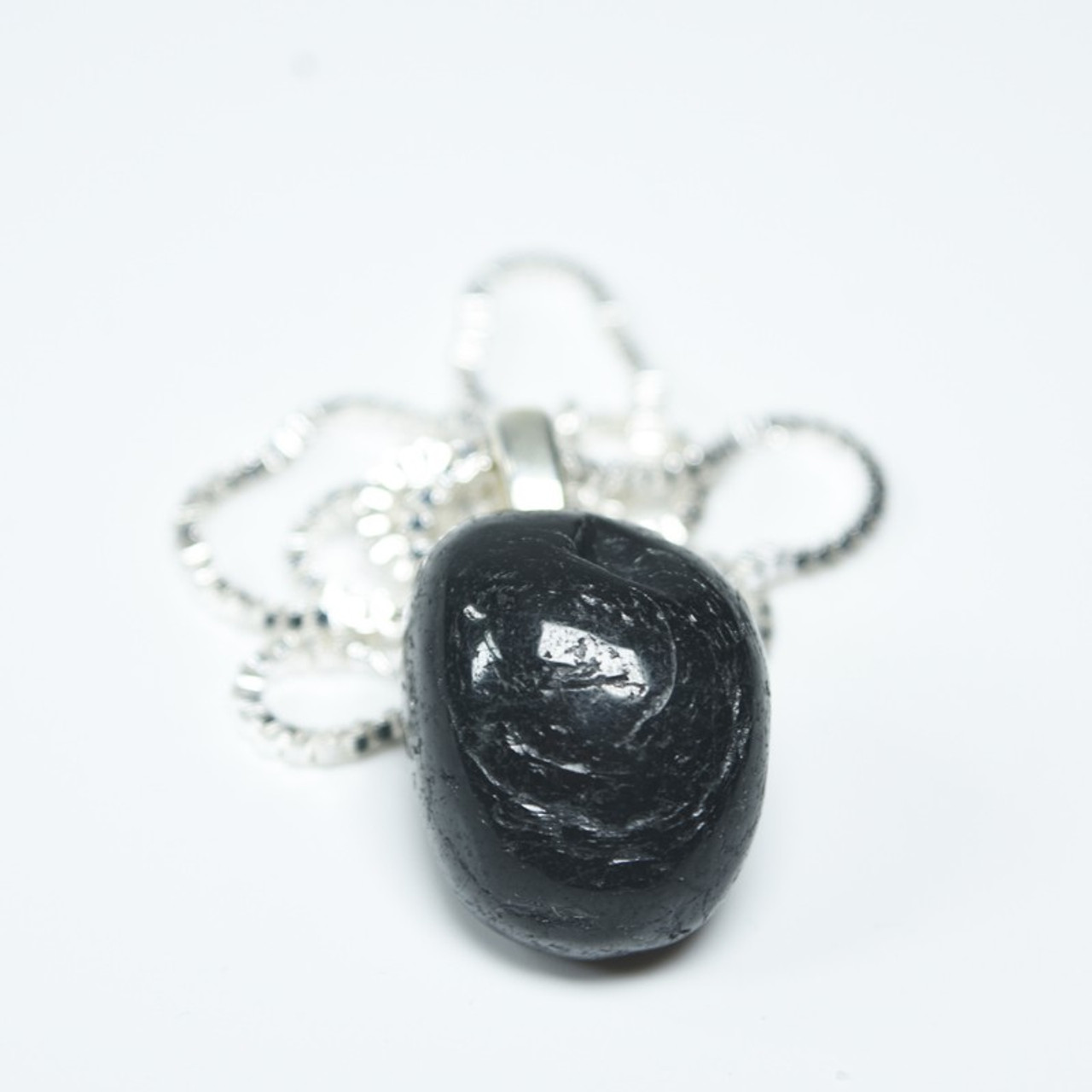 Custom Tumbled Tourmaline Stone Necklace - Choose Sterling Silver Chain or Leather Cord - Quantity of 1