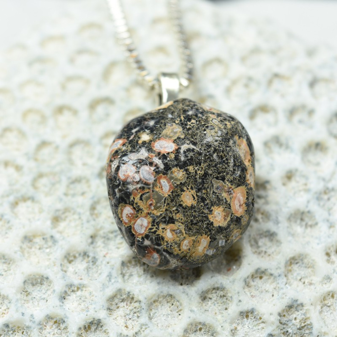 Tumbled Leopard Skin Stone Pendant