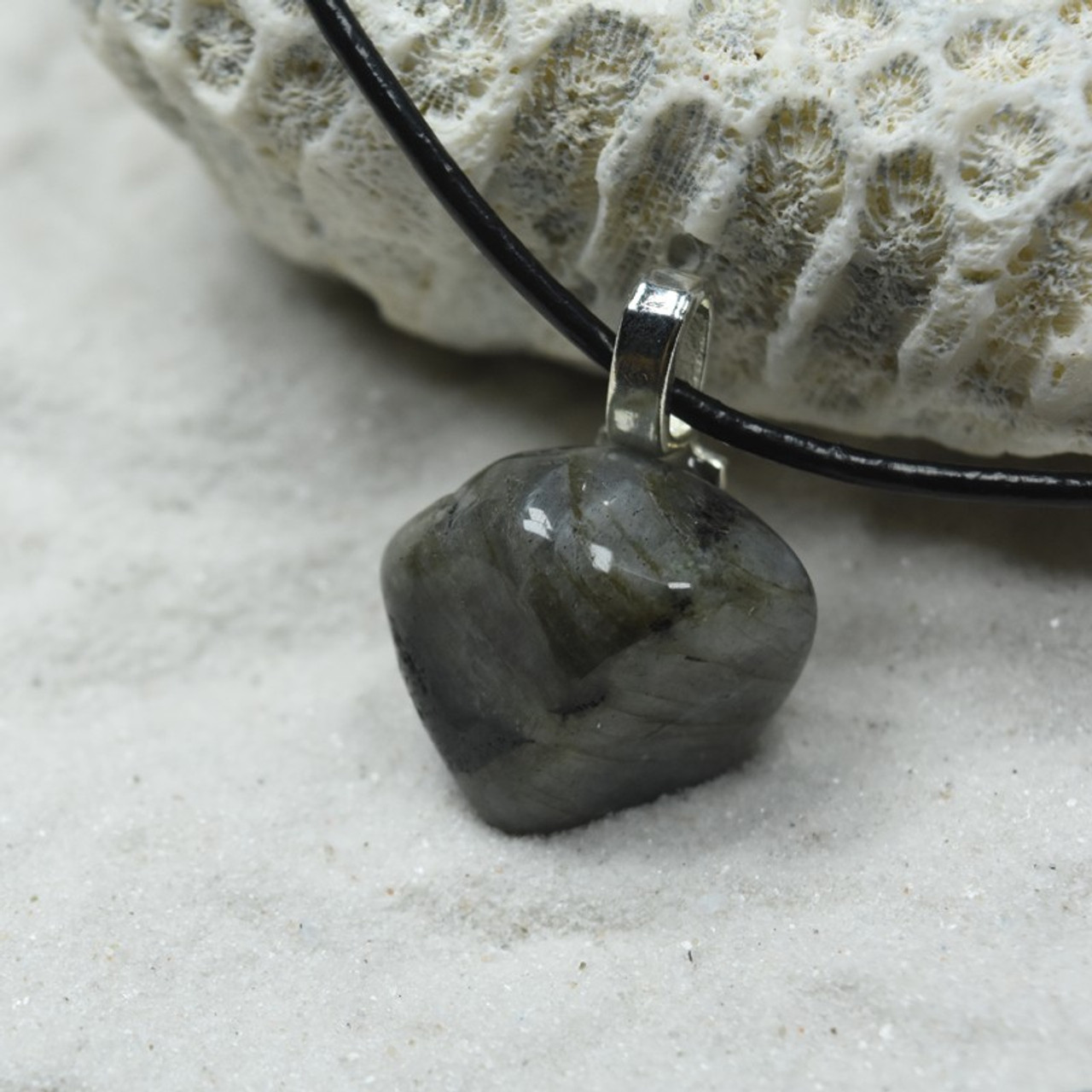 Labradorite Stone Pendant and Necklace - Made to Order