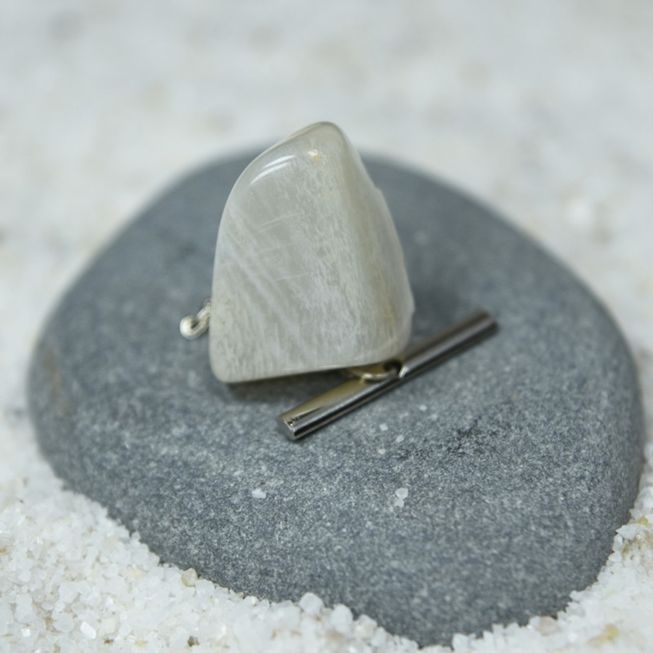 Tumbled Moonstone Tie Tack