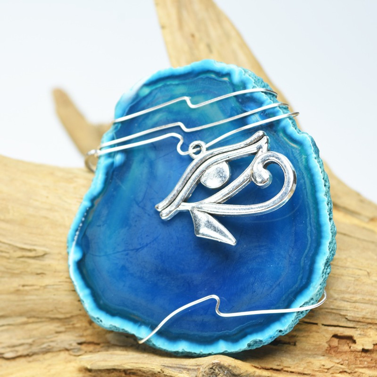 Wire Wrapped Eye of Horus  Christmas Ornament
