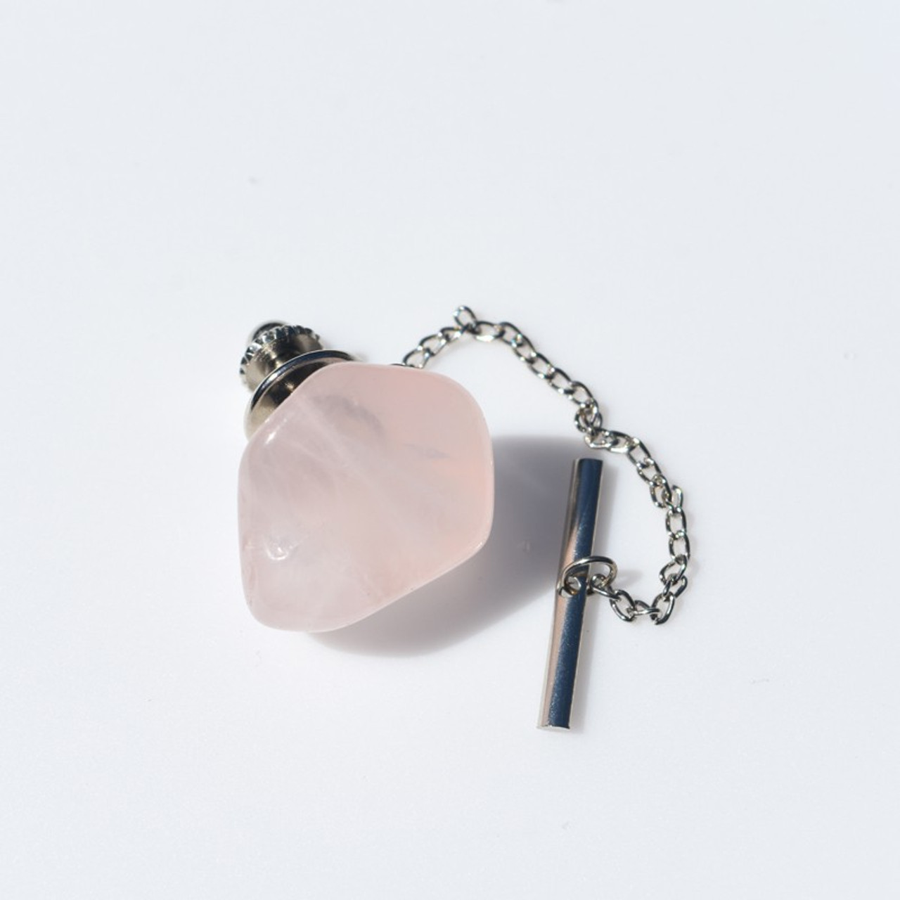 Pink Rose Quartz Tie Tack 