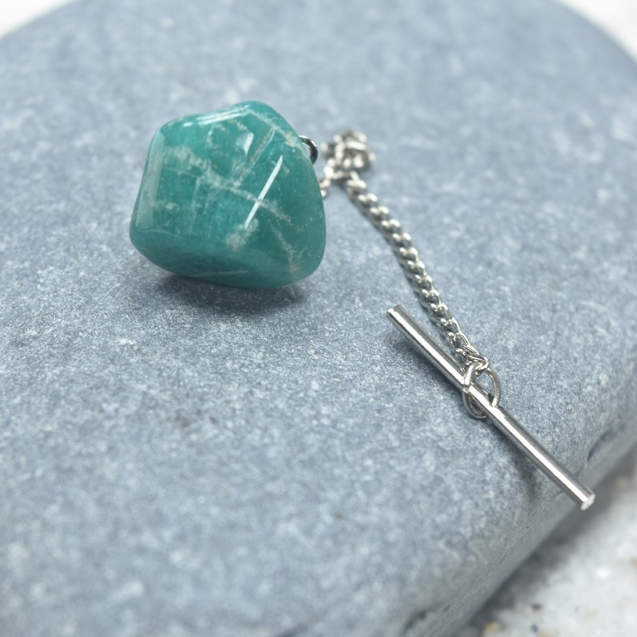 Amazonite Stone Tie Clip