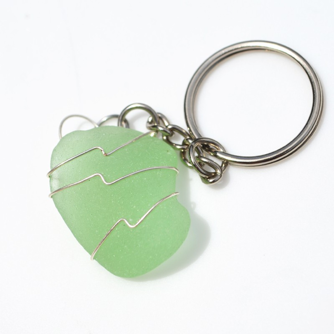 Sea Foam Sea Glass Keychain