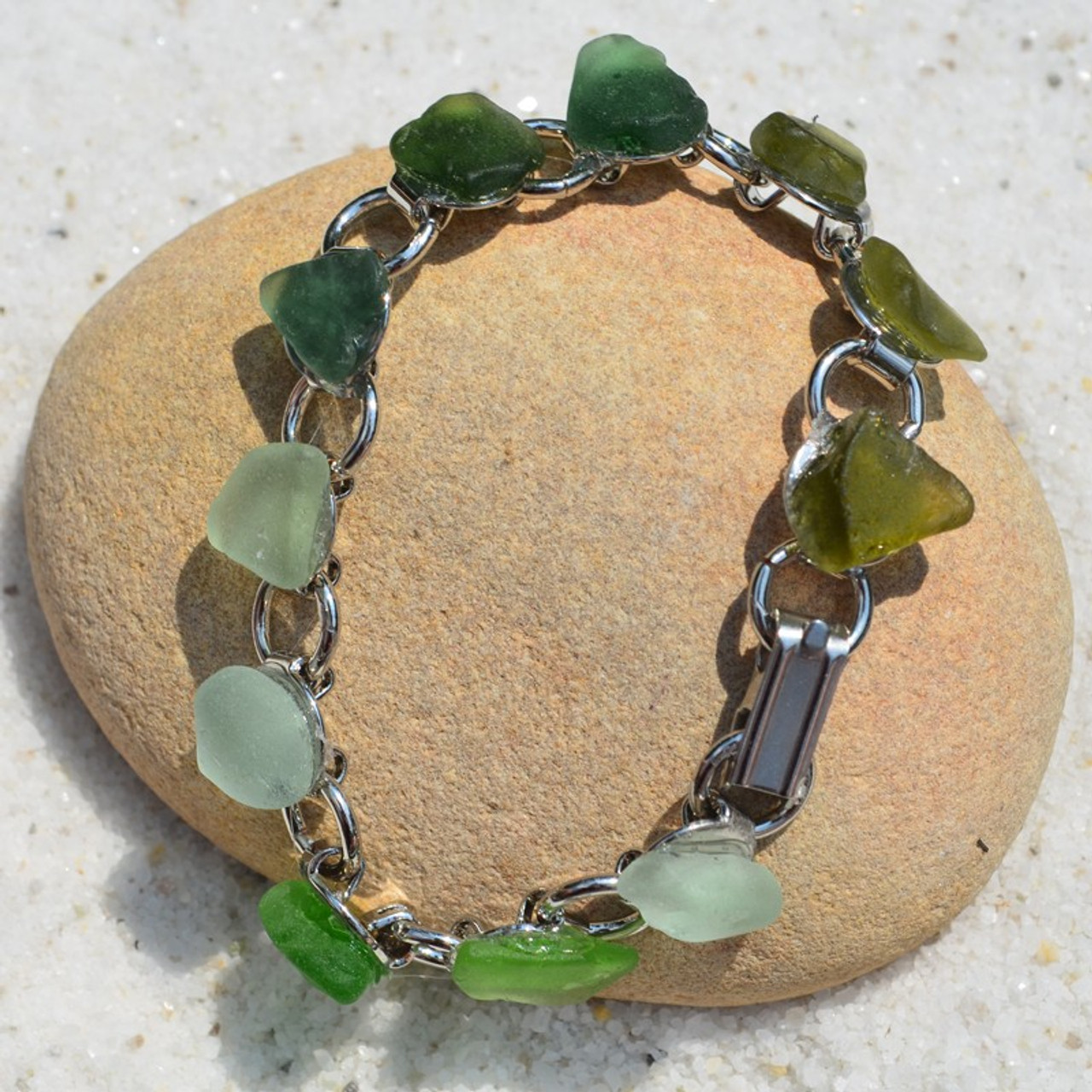 Sea Glass Charm Bracelet