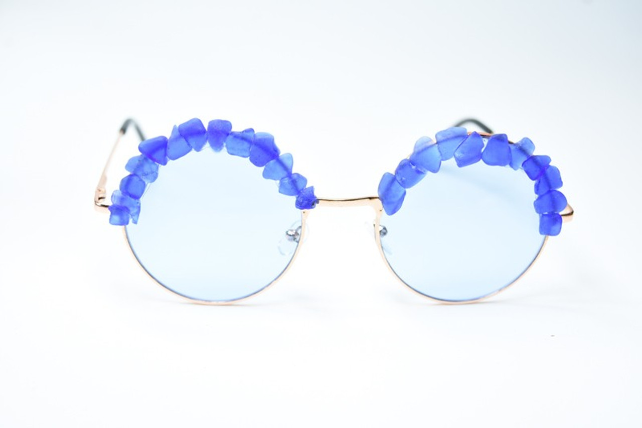 Couture Blue Sea Glass Sunglasses