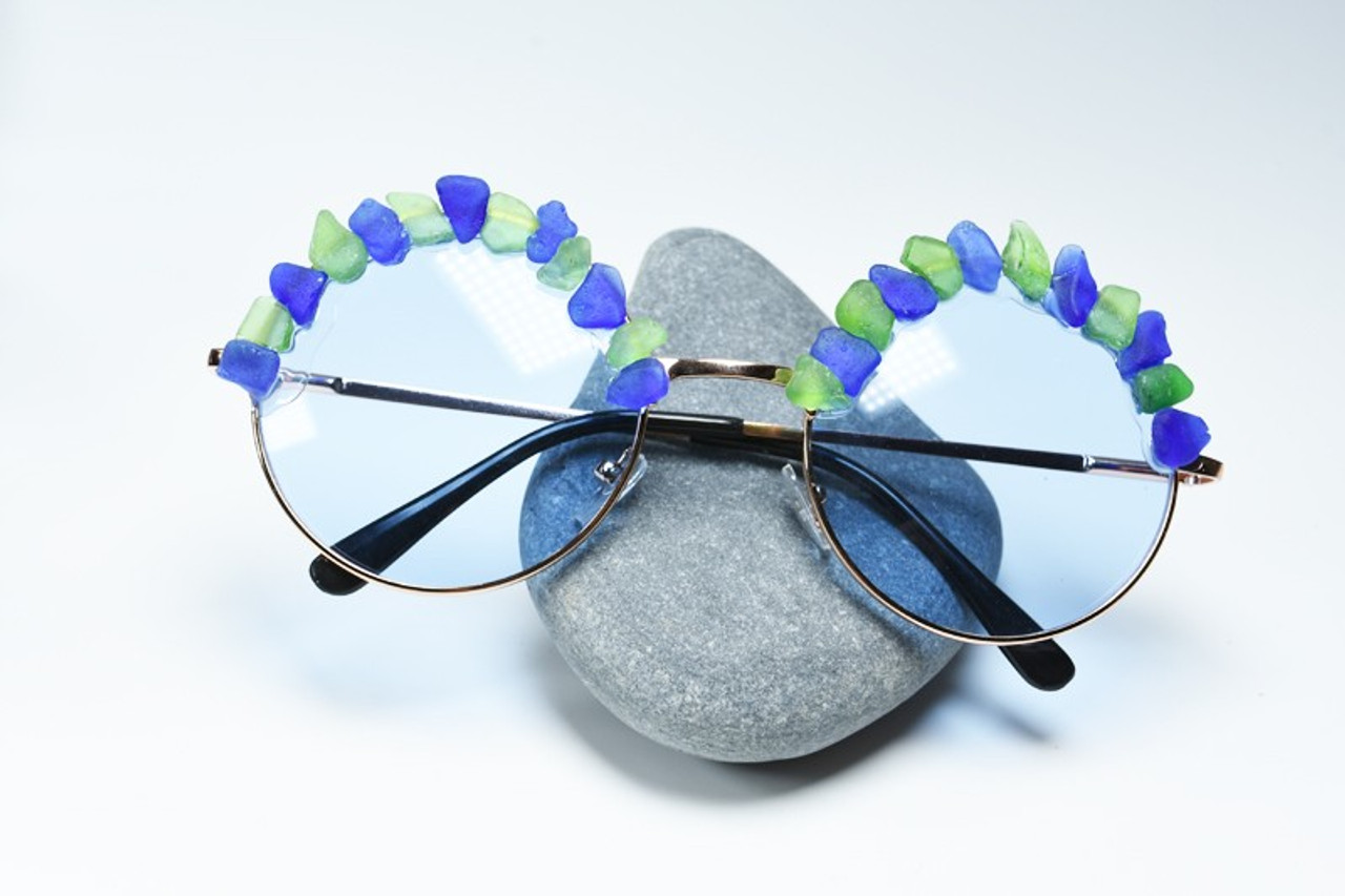 Blue and Green Sea Glass Sunglasses