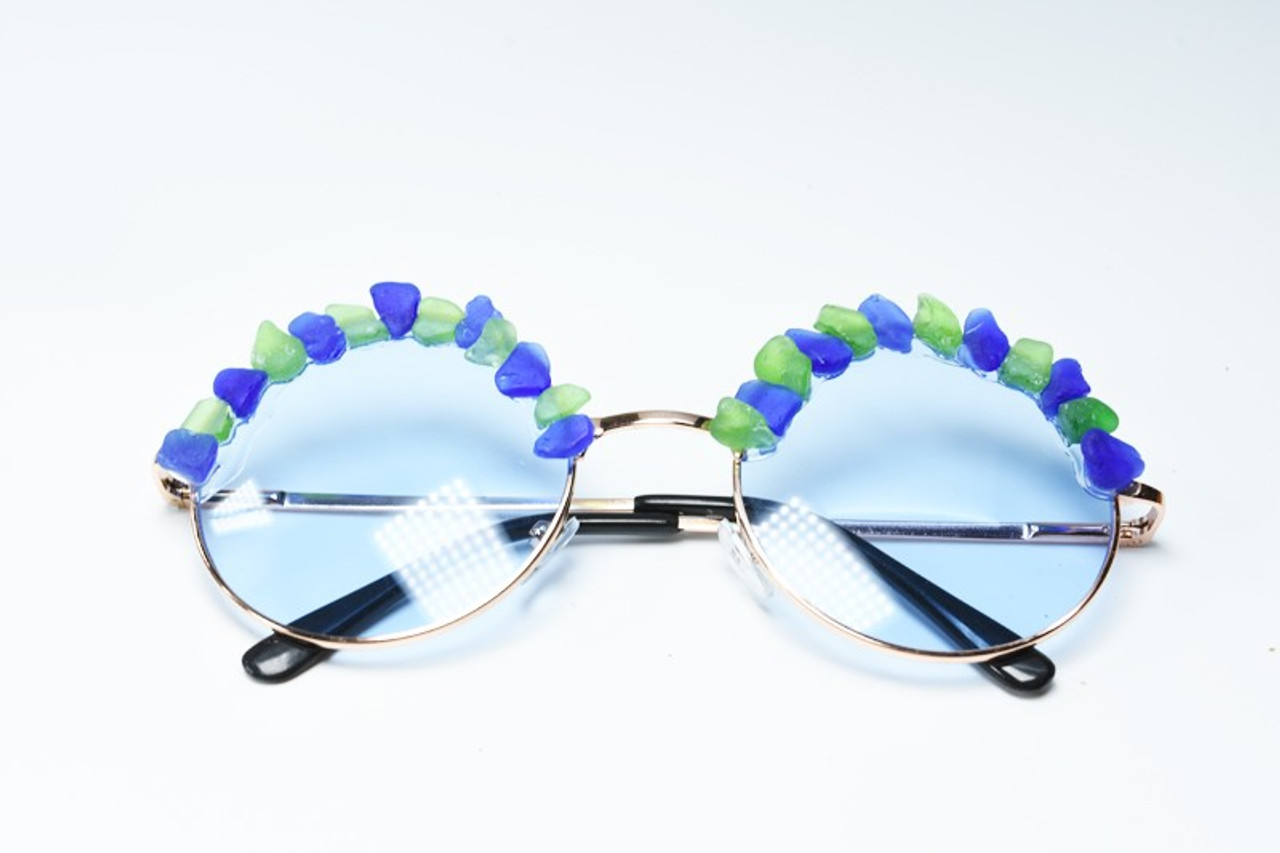 Blue and Green Sea Glass Sunglasses