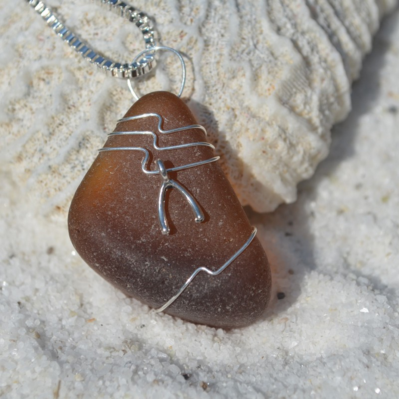 Wire Wrapped Wishbone Necklace