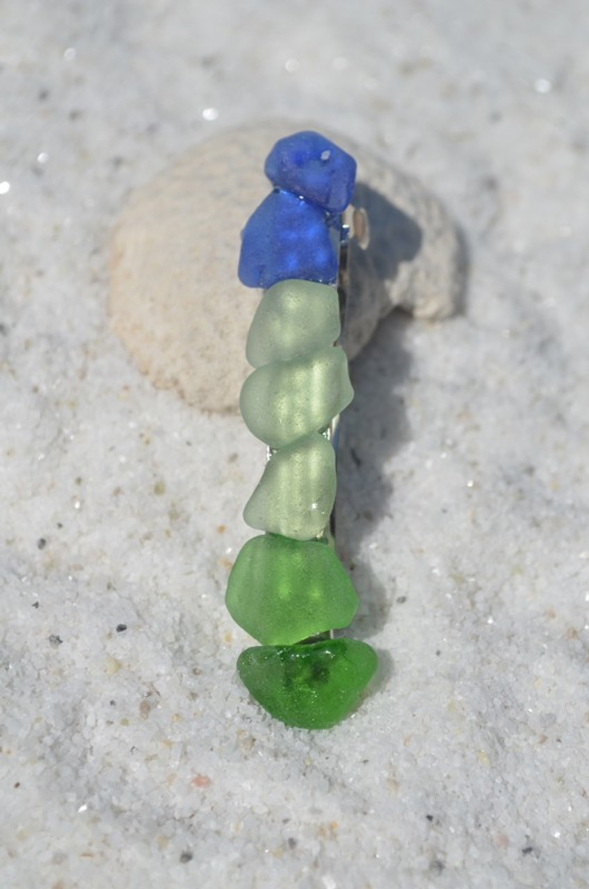 Rainbow Sea Glass French Barrette