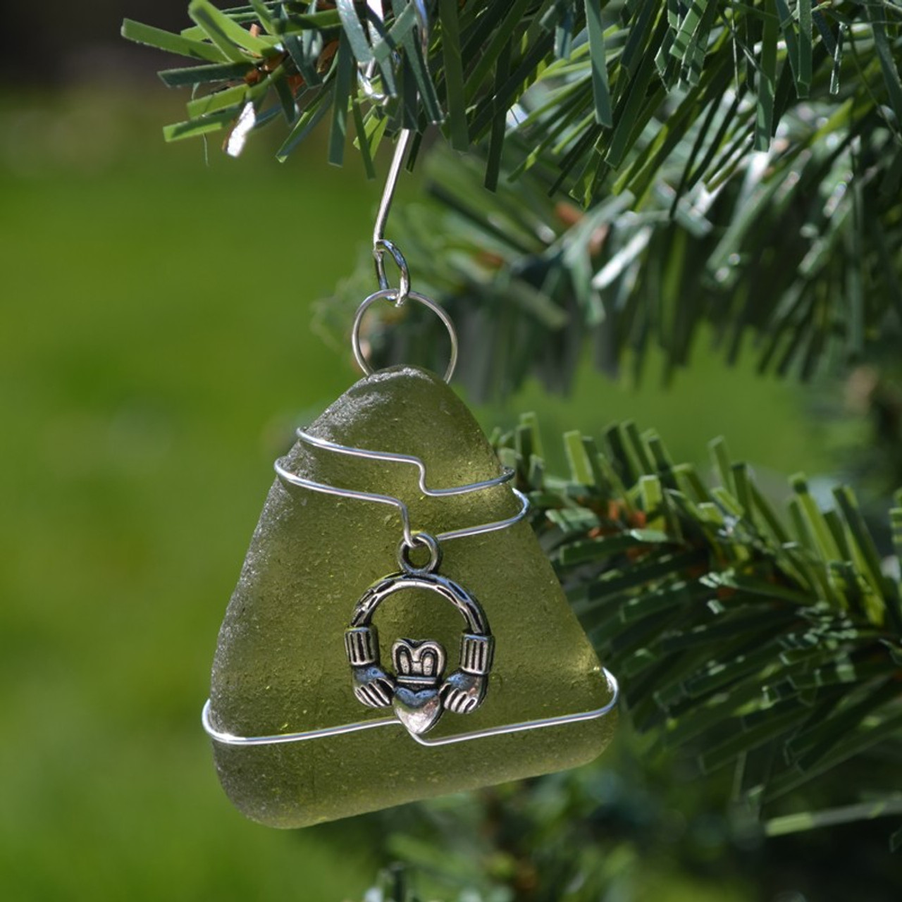 Wire Wrapped Irish Claddagh Christmas Ornament