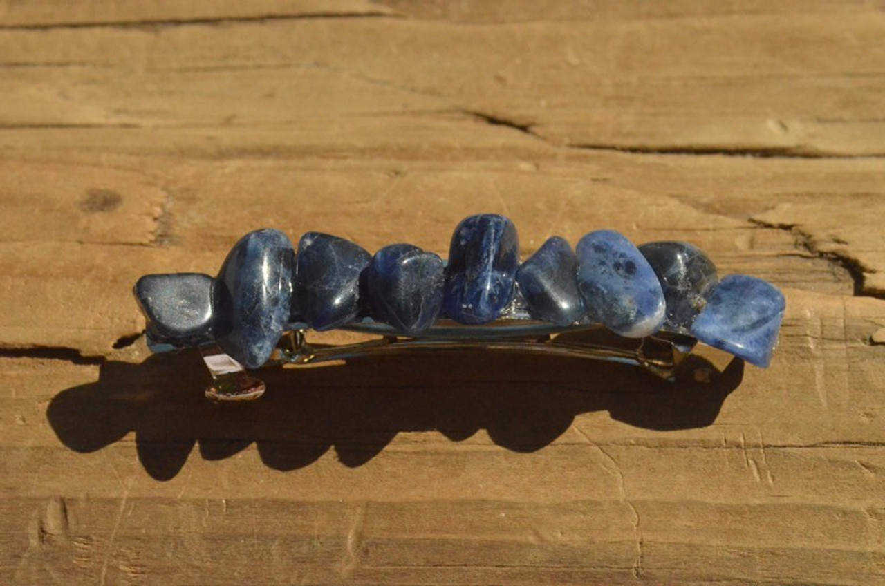 Sodalite Stone French Barrette Hair Clip - 60 MM - Made to Order