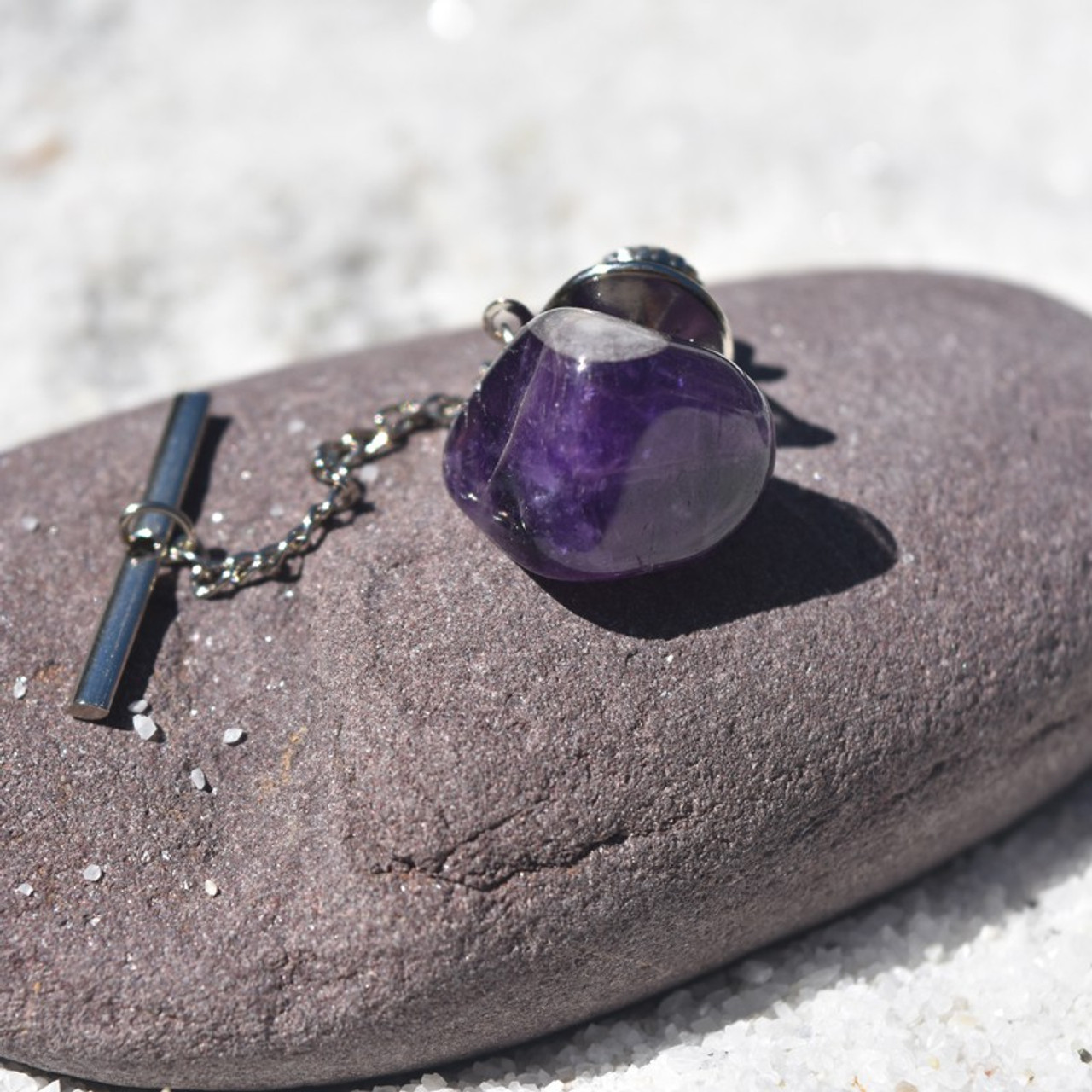 Amethyst Stone Tie Tack