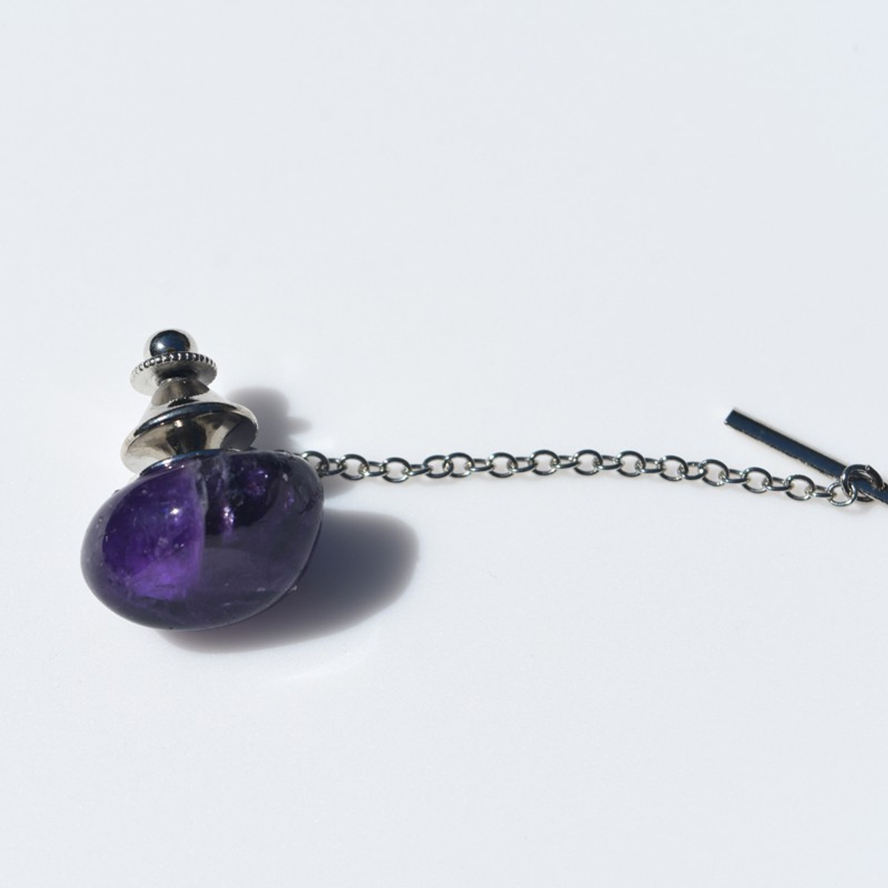 Amethyst Stone Tie Tack - Quantity of 1 - Made to Order