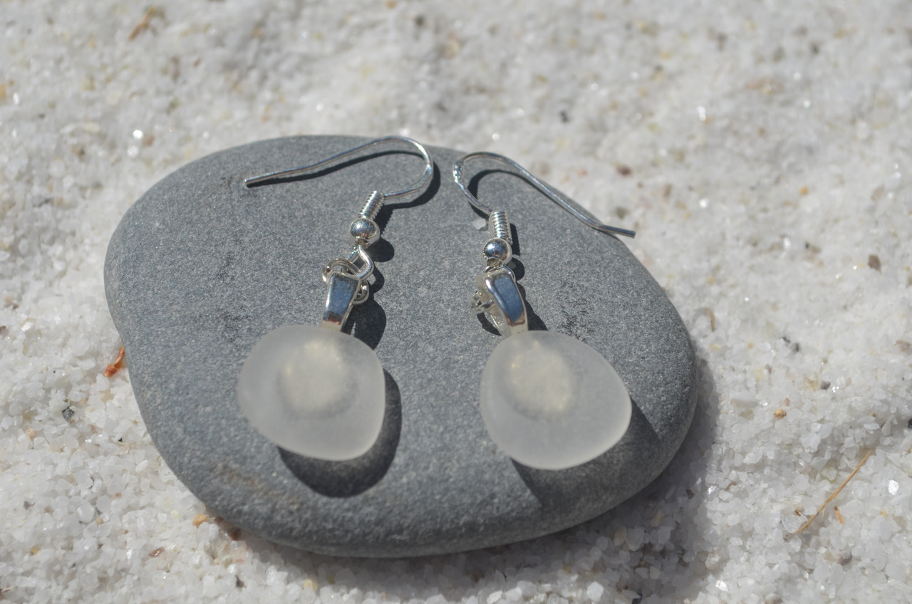 Frosted Sea Glass Earrings