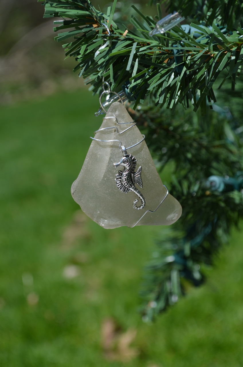 Sea Horse Beach Glass Ornament