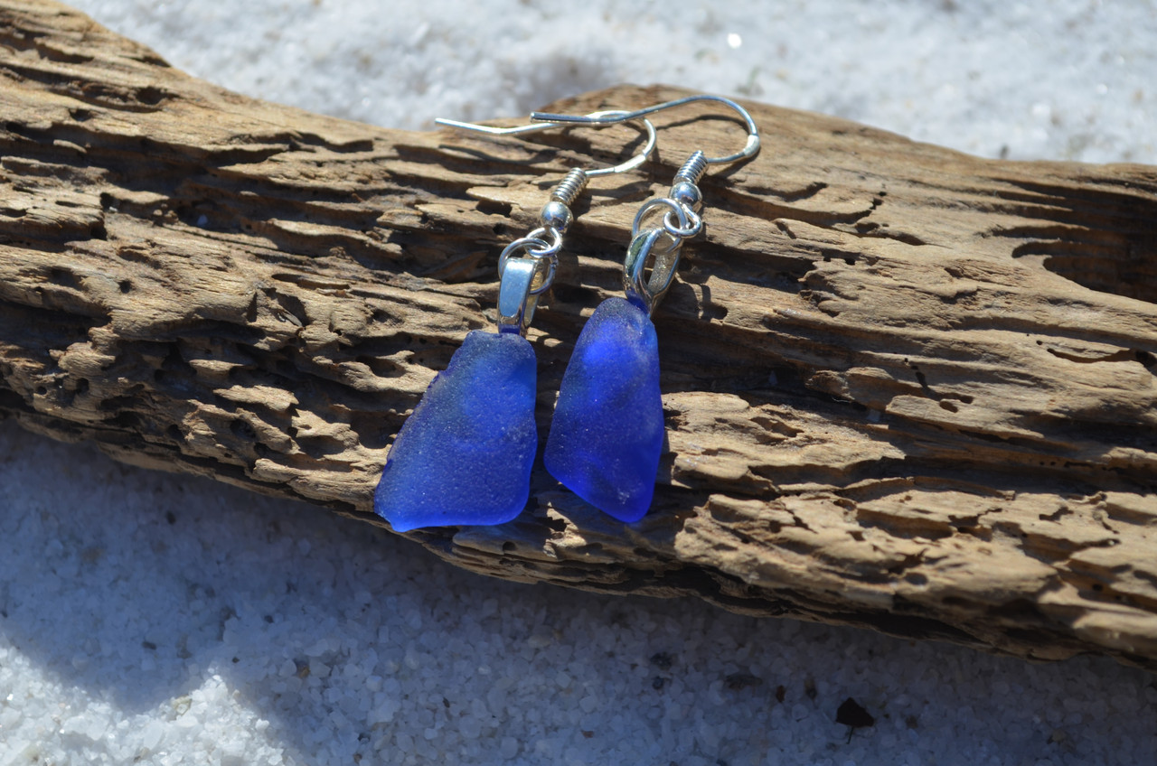 Blue Surf Tumbled Earrings