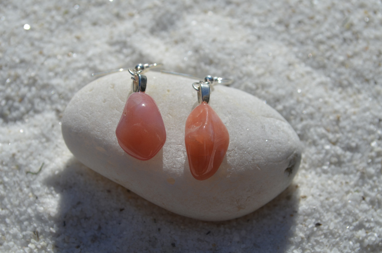 Apricot Agate Stone Earrings