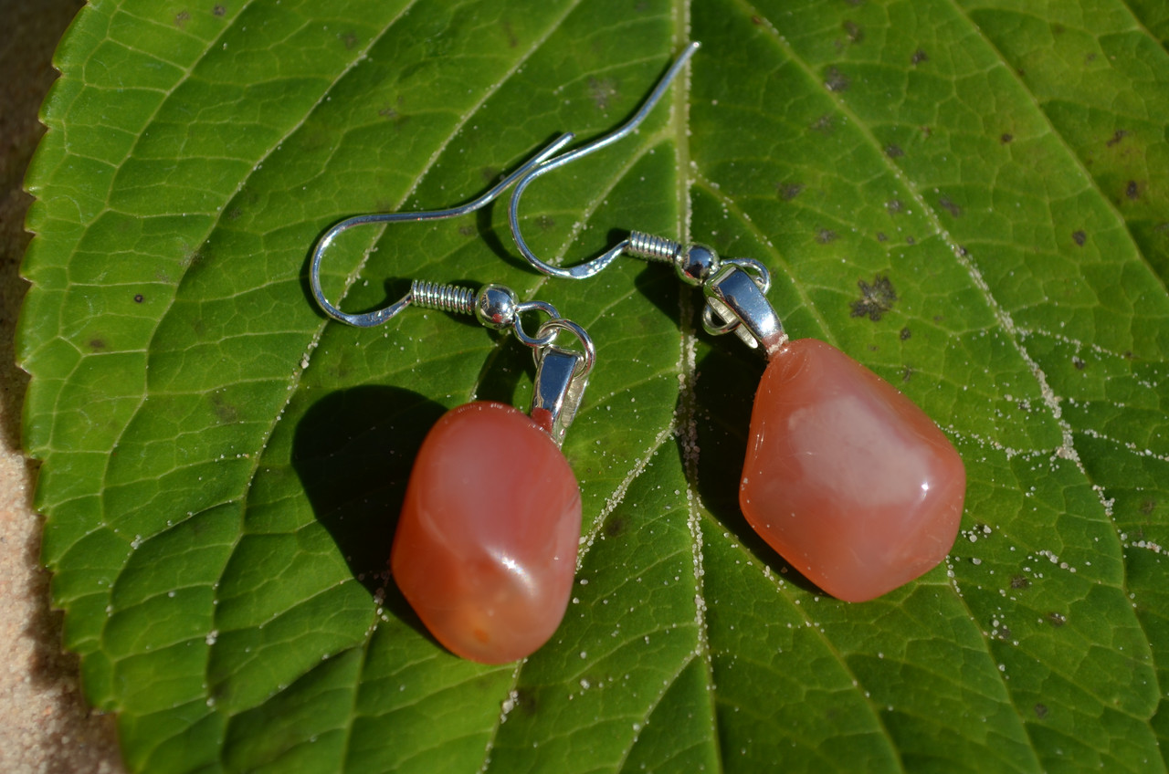 Apricot Agate Stone Earrings