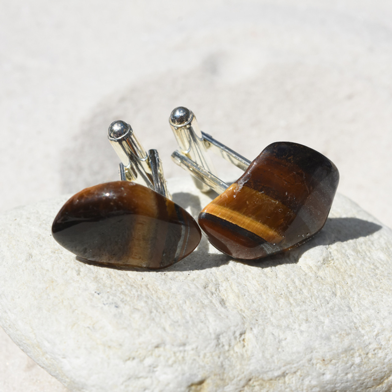 Gold Tiger's Eye Cufflinks