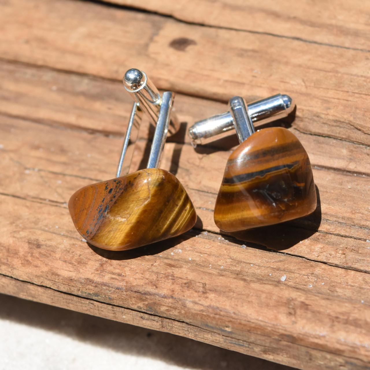 Gold Tiger's Eye Cufflinks