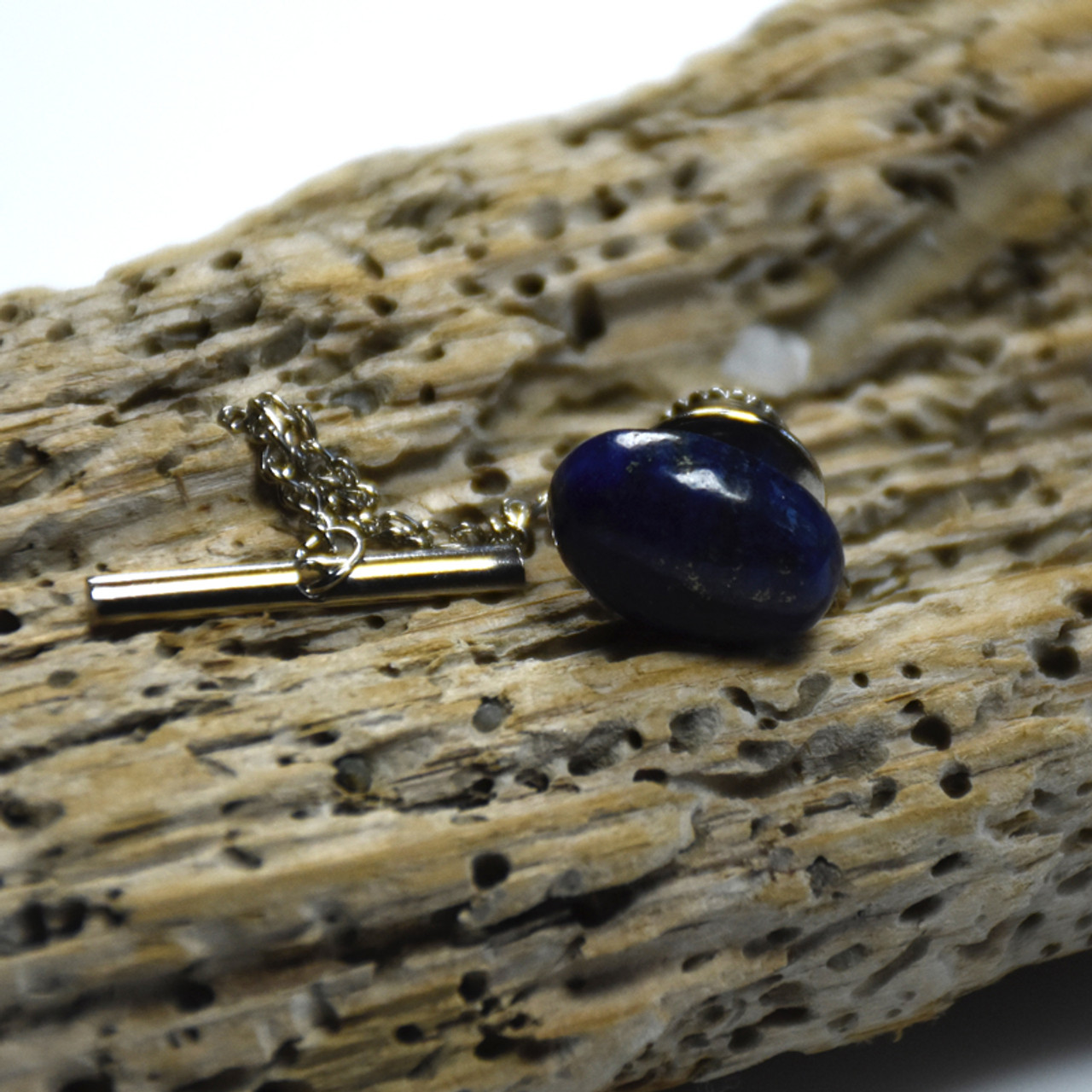 Lapis Lazuli Cabochon Stone Tie Tack Handmade - Quantity of 1 - Made to Order