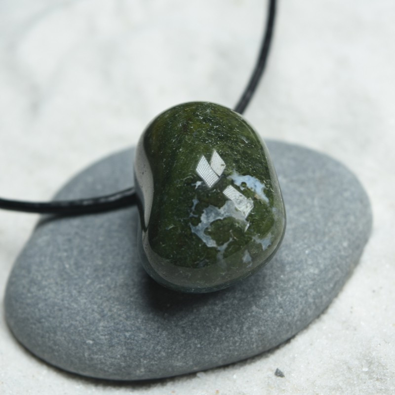 Green Moss Agate Pendant and Necklace - Choose Sterling Silver