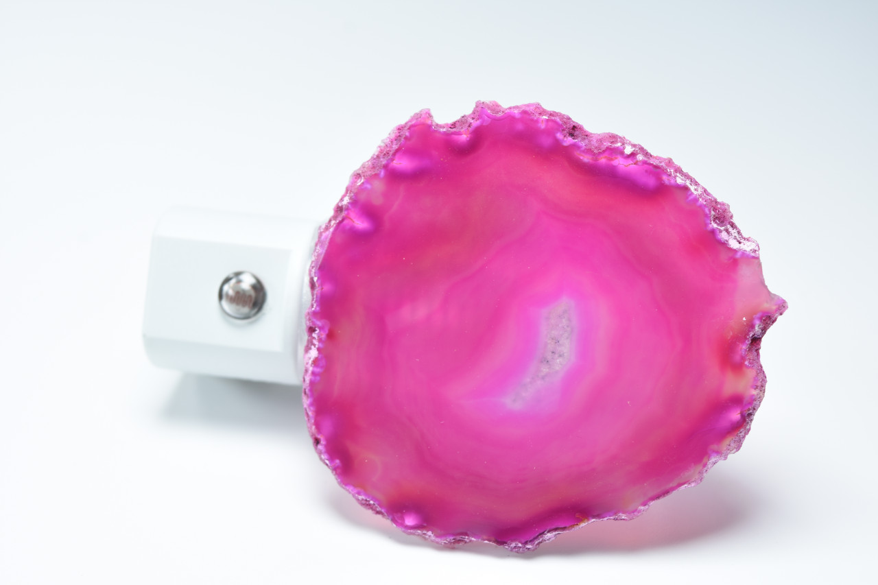 Motion Activated Sliced Pink Agate Night Light
