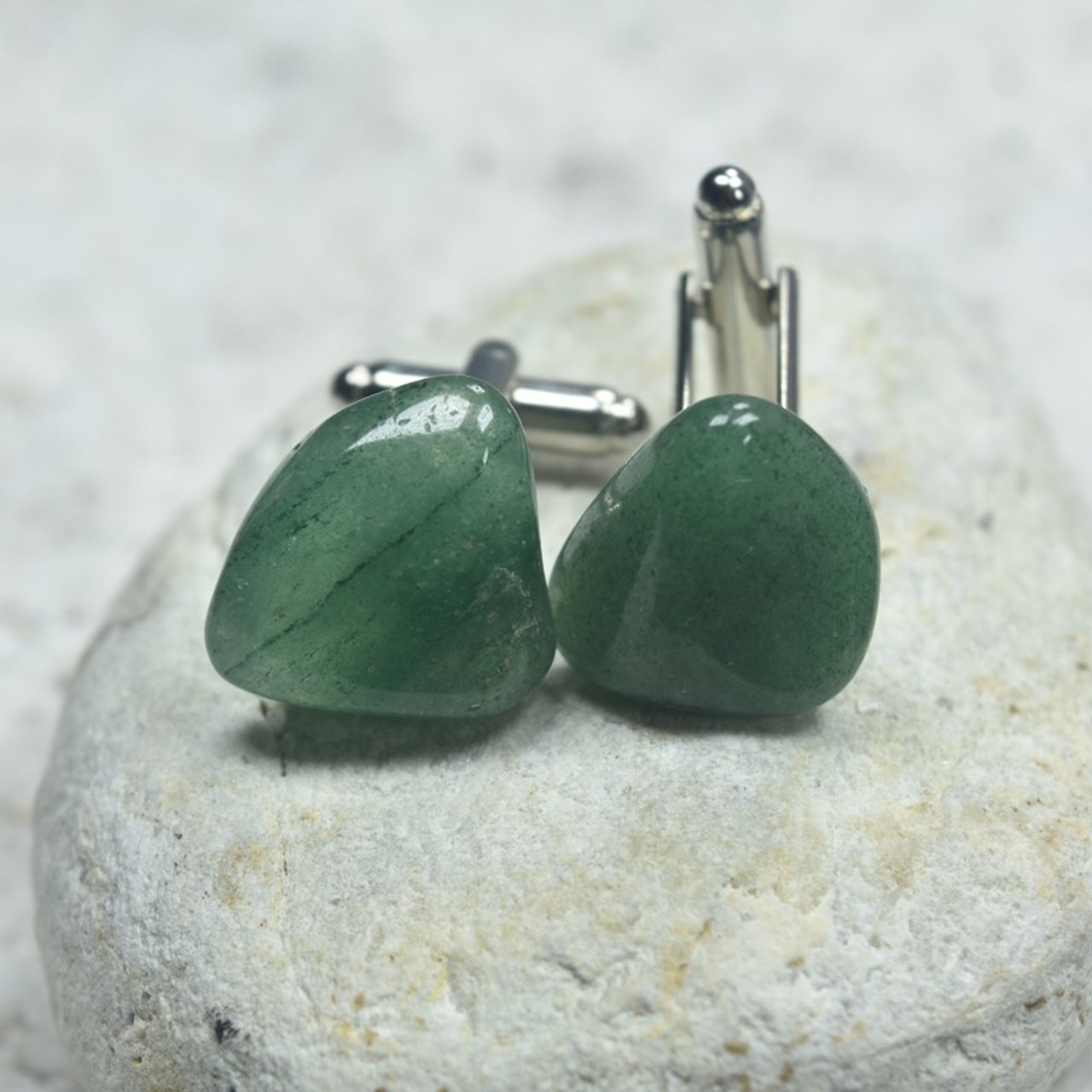 Green Aventurine Stone Cufflinks