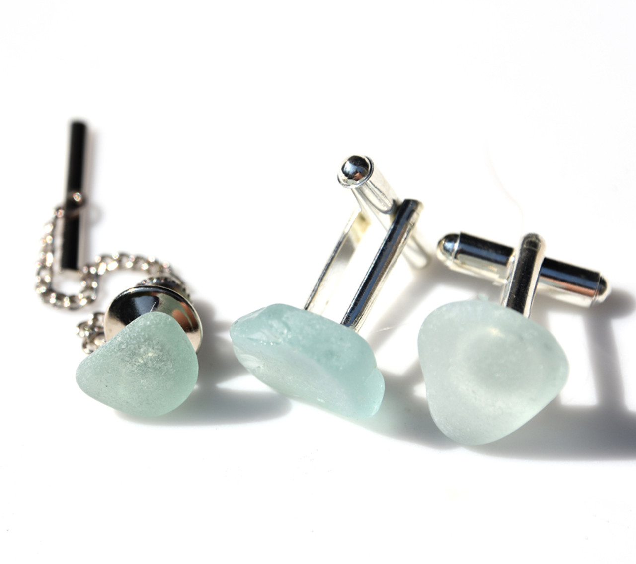 Teal Sea Glass Men's Set